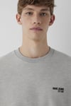 Logolu Pamuklu Oversize Bisiklet Yaka Erkek Sweat 0S10677-80196 AÇIK GRİ