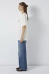 Logolu Pamuklu Oversize Bisiklet Yaka Kadın T Shirt 1600843-81964 KIRIK BEYAZ