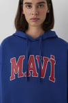 Logolu Pamuklu Oversize Kapüşonlu Kadın Sweat 1600361-70758 SAKS