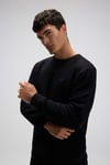 Logolu Pamuklu Regular Fit Bisiklet Yaka Erkek Sweat EM2821-BK SİYAH