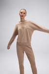 Logolu Pamuklu Regular Fit Bisiklet Yaka Kadın Sweat EF567-BG BEJ