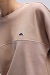 Logolu Pamuklu Regular Fit Bisiklet Yaka Kadın Sweat EF567-BG BEJ