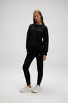 Logolu Pamuklu Regular Fit Bisiklet Yaka Kadın Sweat EF567-BK SİYAH