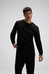 Logolu Pamuklu Regular Fit Bisiklet Yaka Erkek Sweat EM2821-BK SİYAH