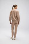 Logolu Pamuklu Regular Fit Bisiklet Yaka Kadın Sweat EF567-BG BEJ