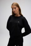 Logolu Pamuklu Regular Fit Bisiklet Yaka Kadın Sweat EF567-BK SİYAH