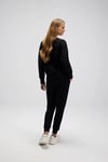 Logolu Pamuklu Regular Fit Bisiklet Yaka Kadın Sweat EF567-BK SİYAH