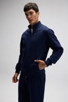 Logolu Pamuklu Regular Fit Dik Yaka Fermuarlı Erkek Sweat EM545-NV LACİVERT