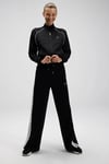Logolu Pamuklu Regular Fit Dik Yaka Fermuarlı Kadın Sweat EF535-BK SİYAH