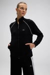 Logolu Pamuklu Regular Fit Dik Yaka Fermuarlı Kadın Sweat EF535-BK SİYAH