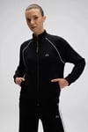 Logolu Pamuklu Regular Fit Dik Yaka Fermuarlı Kadın Sweat EF535-BK SİYAH