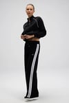 Logolu Pamuklu Regular Fit Dik Yaka Fermuarlı Kadın Sweat EF535-BK SİYAH