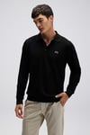 Logolu Pamuklu Regular Fit Düğmeli Erkek Polo Yaka Sweat EM607-BK SİYAH