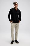 Logolu Pamuklu Regular Fit Düğmeli Erkek Polo Yaka Sweat EM607-BK SİYAH