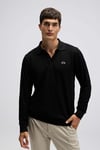 Logolu Pamuklu Regular Fit Düğmeli Erkek Polo Yaka Sweat EM607-BK SİYAH