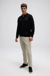 Logolu Pamuklu Regular Fit Düğmeli Erkek Polo Yaka Sweat EM607-BK SİYAH