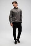 Logolu Pamuklu Regular Fit Düğmeli Erkek Polo Yaka Sweat EM607-ANT ANTRASİT