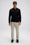 Logolu Pamuklu Regular Fit Düğmeli Erkek Polo Yaka Sweat EM607-BK SİYAH