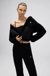 Logolu Regular Fit Dik Yaka Polar Kadın Mont EF525-BK SİYAH
