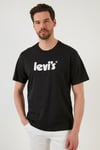 Logolu Relaxed Fit Bisiklet Yaka % 100 Pamuk Erkek T Shirt A2082-0030 SİYAH