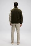 Logolu Renk Bloklu Regular Fit Yarım Fermuarlı Dik Yaka Erkek Sweat EM519-KH KOYU HAKİ