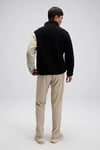 Logolu Renk Bloklu Regular Fit Yarım Fermuarlı Dik Yaka Erkek Sweat EM519-BK SİYAH