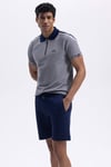 Logolu Standart Fit Normal Bel Cepli Erkek Short EM1351-NV LACİVERT