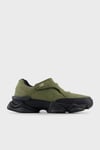 Logolu Süet Kalın Taban Cırtlı Sneaker Unisex Ayakkabı U8040UOC HAKİ