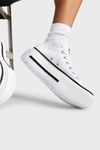 Logolu Tırtıklı Platform Taban Sneaker Kadın Ayakkabı A15491C 102 BEYAZ-SİYAH