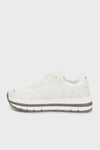 Logolu Zincir Desenli Kalın Taban Sneaker Kadın Ayakkabı SHERY 5FX BEYAZ