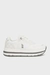 Logolu Zincir Desenli Kalın Taban Sneaker Kadın Ayakkabı SHERY 5FX BEYAZ