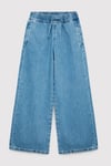 Loko Wide Leg Normal Bel Geniş Paça Jeans Kız Çocuk Kot Pantolon 7010405-A3344 MAVİ