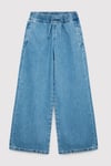 Loko Wide Leg Normal Bel Geniş Paça Jeans Kız Çocuk Kot Pantolon 7010405-A3344 MAVİ