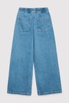 Loko Wide Leg Normal Bel Geniş Paça Jeans Kız Çocuk Kot Pantolon 7010405-A3344 MAVİ