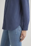 Loose Fit Çizgili Uzun Kollu Kadın Gömlek 1210683-80736 LACİVERT