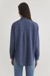 Loose Fit Çizgili Uzun Kollu Kadın Gömlek 1210683-80736 LACİVERT