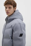 Loose Fit Kapüşonlu Yaka Su İtici Şişme Erkek Mont 0110651-85550 AÇIK GRİ
