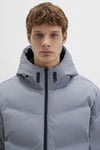 Loose Fit Kapüşonlu Yaka Su İtici Şişme Erkek Mont 0110651-85550 AÇIK GRİ