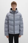 Loose Fit Kapüşonlu Yaka Su İtici Şişme Erkek Mont 0110651-85550 AÇIK GRİ