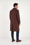 Loose Fit Kruvaze Yaka Uzun Astarlı Kaşe Erkek Kaban 681003 KAHVE