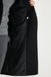 Loose Fit Kruvaze Yaka Uzun Astarlı Kaşe Erkek Kaban 681003 SİYAH