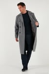 Loose Fit Kruvaze Yaka Uzun Astarlı Kaşe Erkek Kaban 681003 GRİ