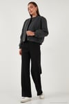 Loose Fit Sıfır Yaka Çıtçıtlı Kaşe Kısa Kadın Mont 6810178 ANTRASİT