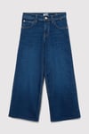 Lori Pamuklu Wide Leg Normal Bel Geniş Paça Jeans Kız Çocuk Kot Pantolon 7010036-88225 KOYU MAVİ