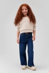 Lori Pamuklu Wide Leg Normal Bel Geniş Paça Jeans Kız Çocuk Kot Pantolon 7010036-88225 KOYU MAVİ