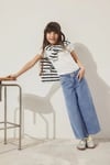 Lory Kalpli Pamuklu Wide Leg Normal Bel Geniş Paça Jeans Kız Çocuk Kot Pantolon 7010036-89486 AÇIK MAVİ