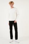 LSE 502 Pamuklu Regular Tapered Fit Jeans Erkek Kot Pantolon A2088-0012 SİYAH