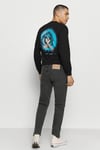 LSE 502 Pamuklu Yüksek Bel Tapered Fit Dar Paça Jeans Erkek Kot Pantolon A2088-0002 GRİ