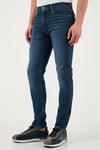 Lse 512 Slim Tapered Normal Bel Daralan Paça Jeans Erkek Kot Pantolon A2087-0037 LACİVERT