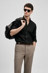 Lufian % 100 Keten Regular Fit Uzun Kollu Erkek Gömlek 111010654 SİYAH